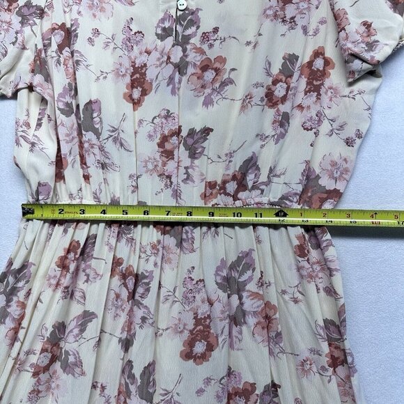 Christy Dawn Ivory Floral Tiered Maxi Dress Size M/L Recycled Deadstock Fabric - Picture 11 of 12
